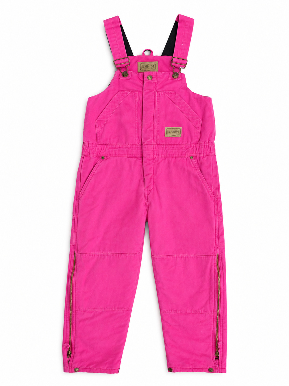 Schmidt Kids Hot Pink Insulated Bib Snow Overalls Youth Medium 10-12 Vintage